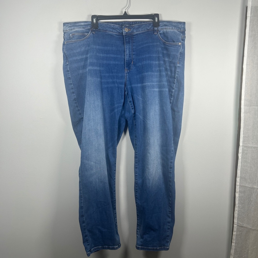 J. Jill Boyfriend Jeans Women's 24 Blue Straight Leg Ankle High Rise Casual
